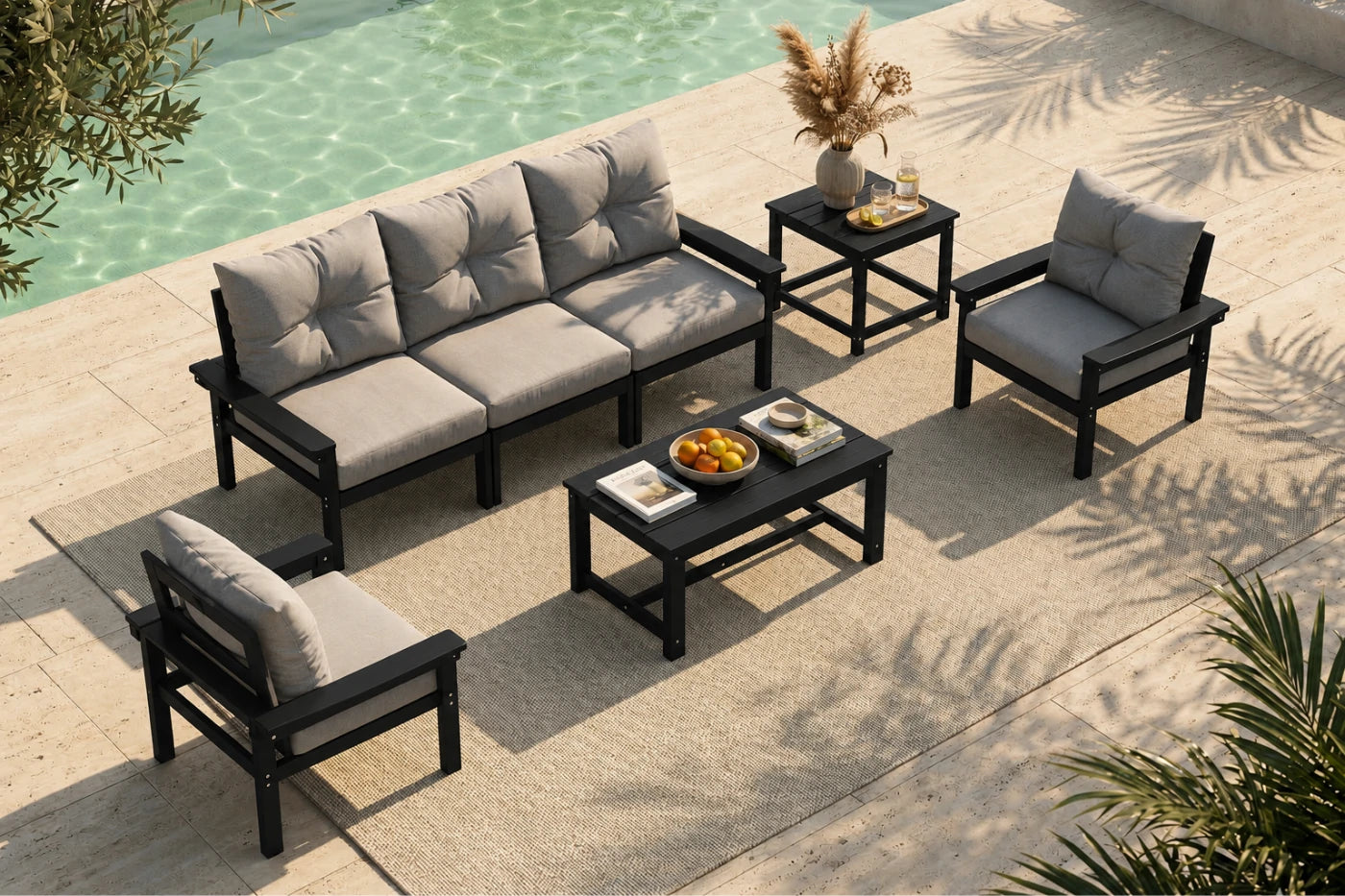 HDPE Sectional Patio Couch Set