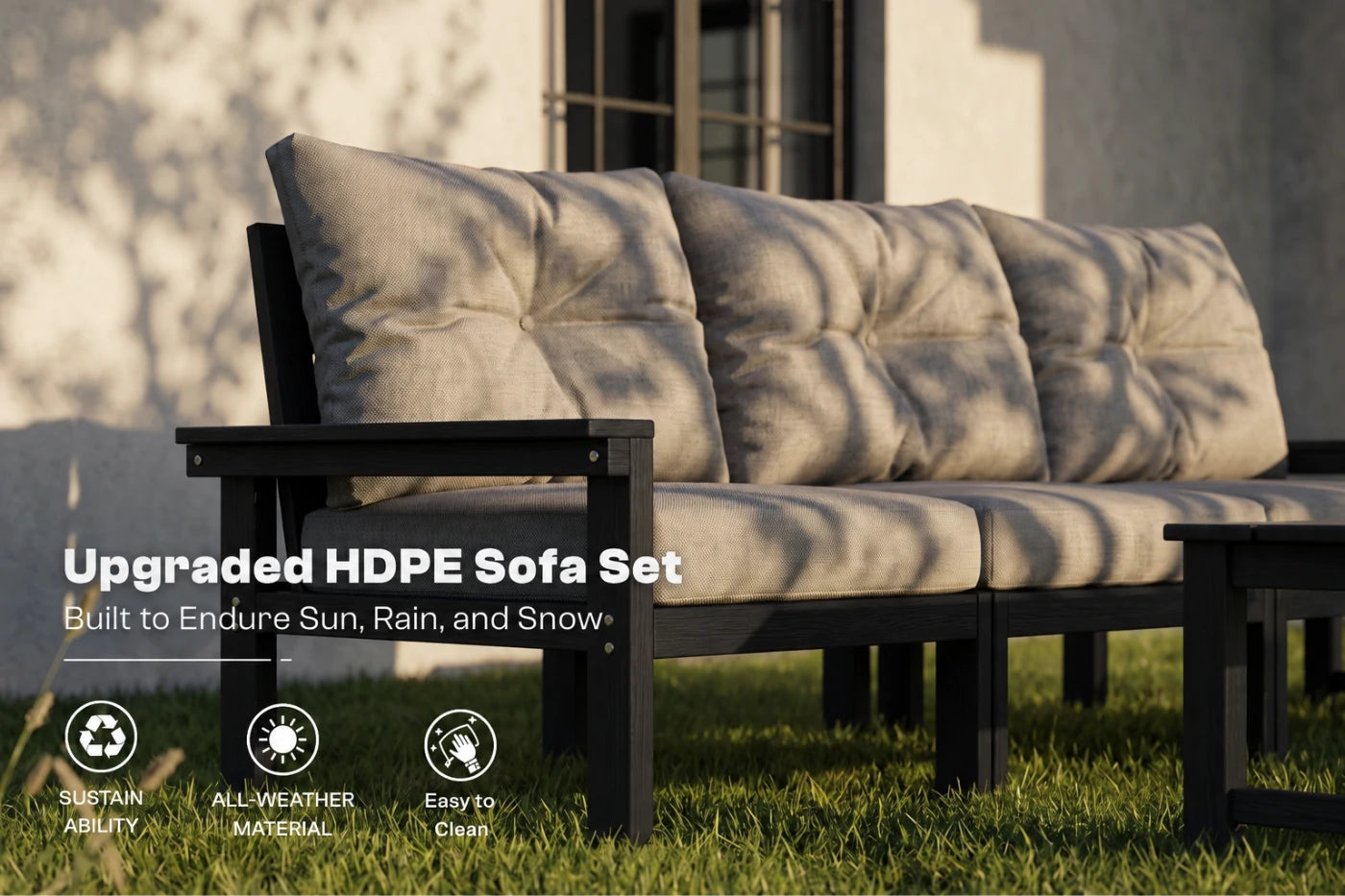 HDPE Sectional Patio Couch Set