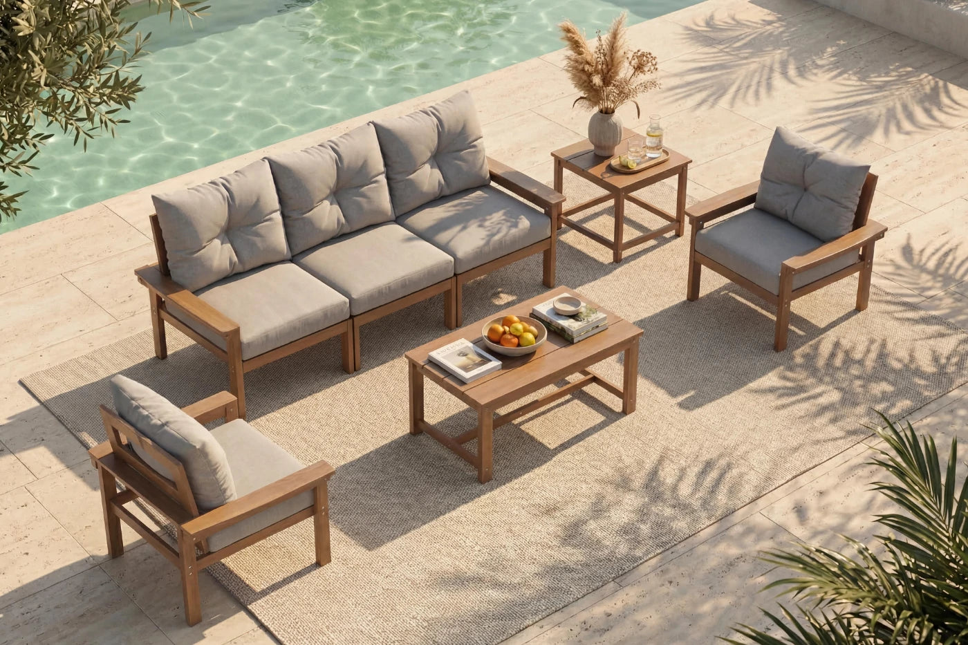 HDPE Sectional Patio Couch Set