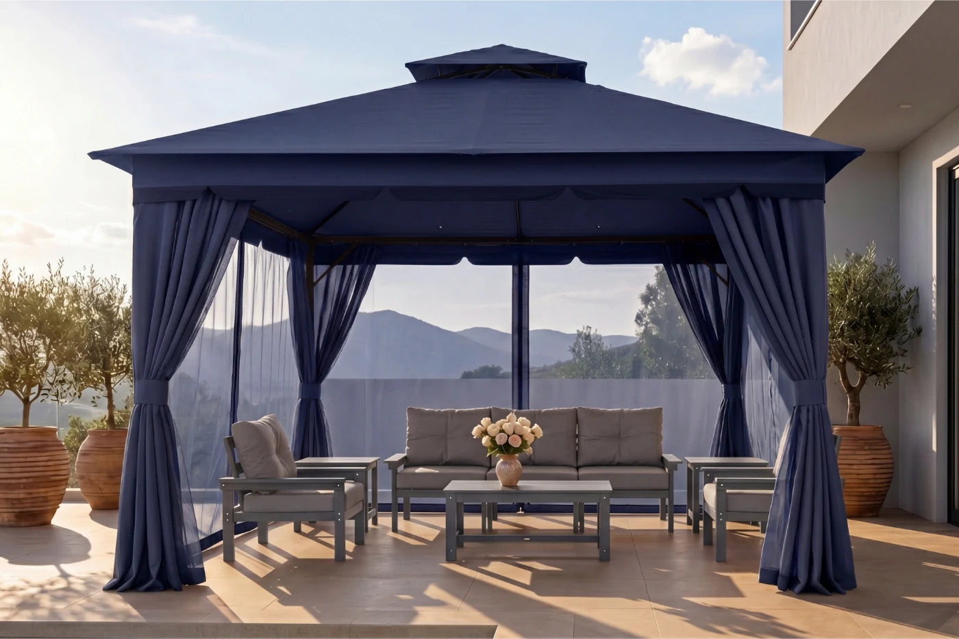 Double Roof Soft Top Gazebo