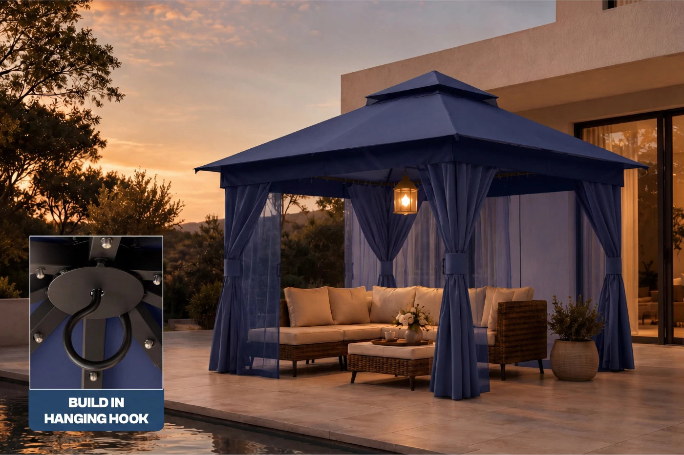 Double Roof Soft Top Gazebo
