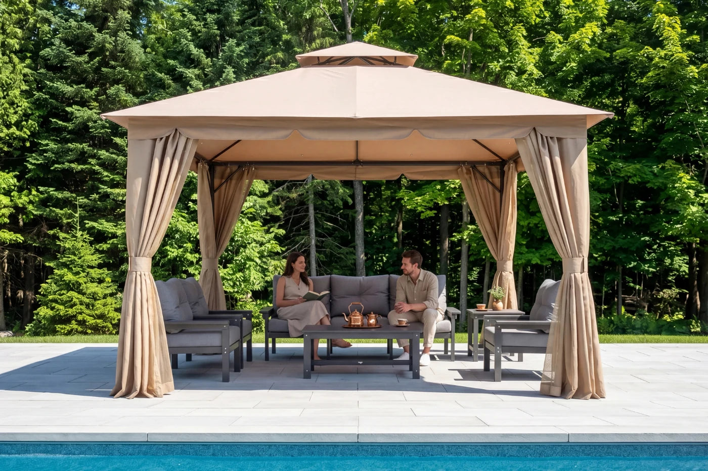 Double Roof Soft Top Gazebo