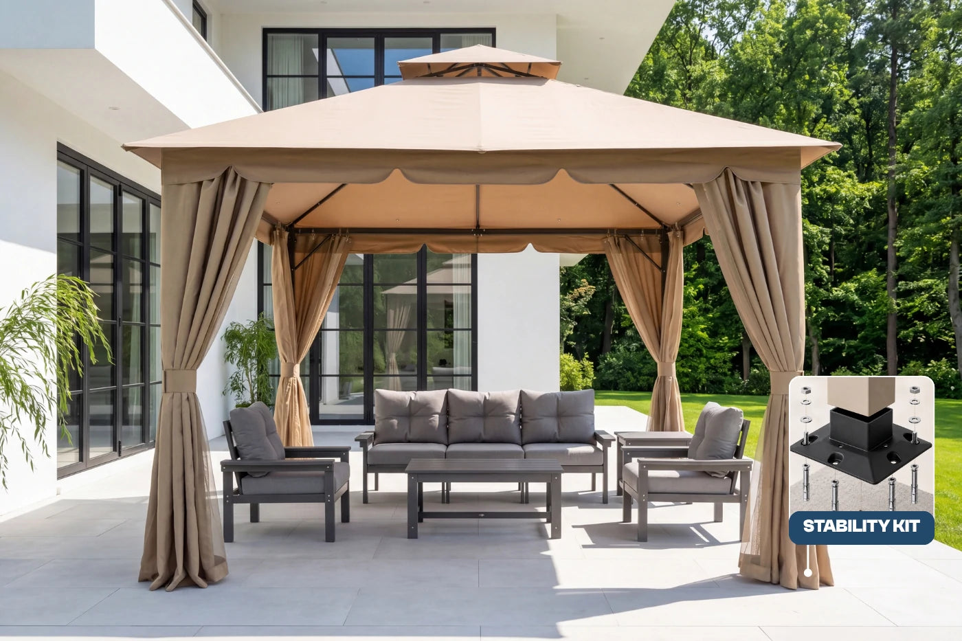 Double Roof Soft Top Gazebo