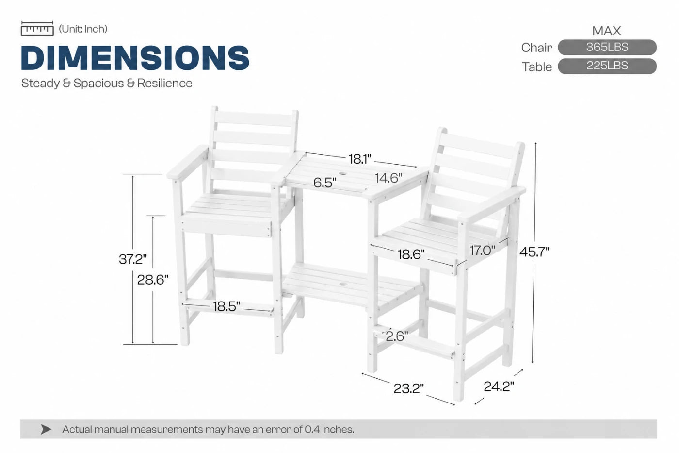 Tall Adirondack Chair Set
