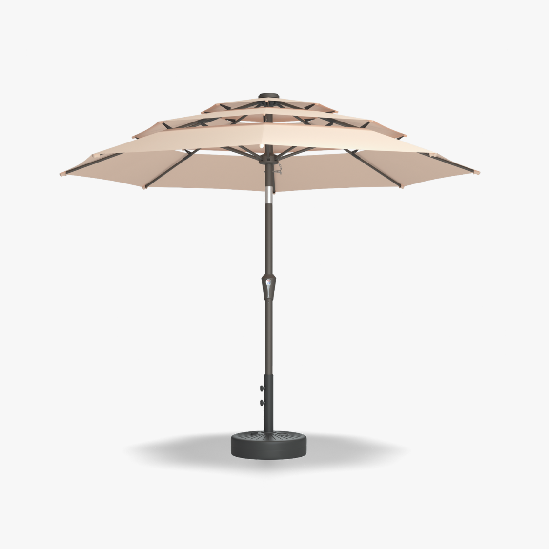 adjustable tilt patio umbrella Patio Kingdom Patio Umbrella, 3 Tier Outdoor Table Umbrella Push Button Tilt