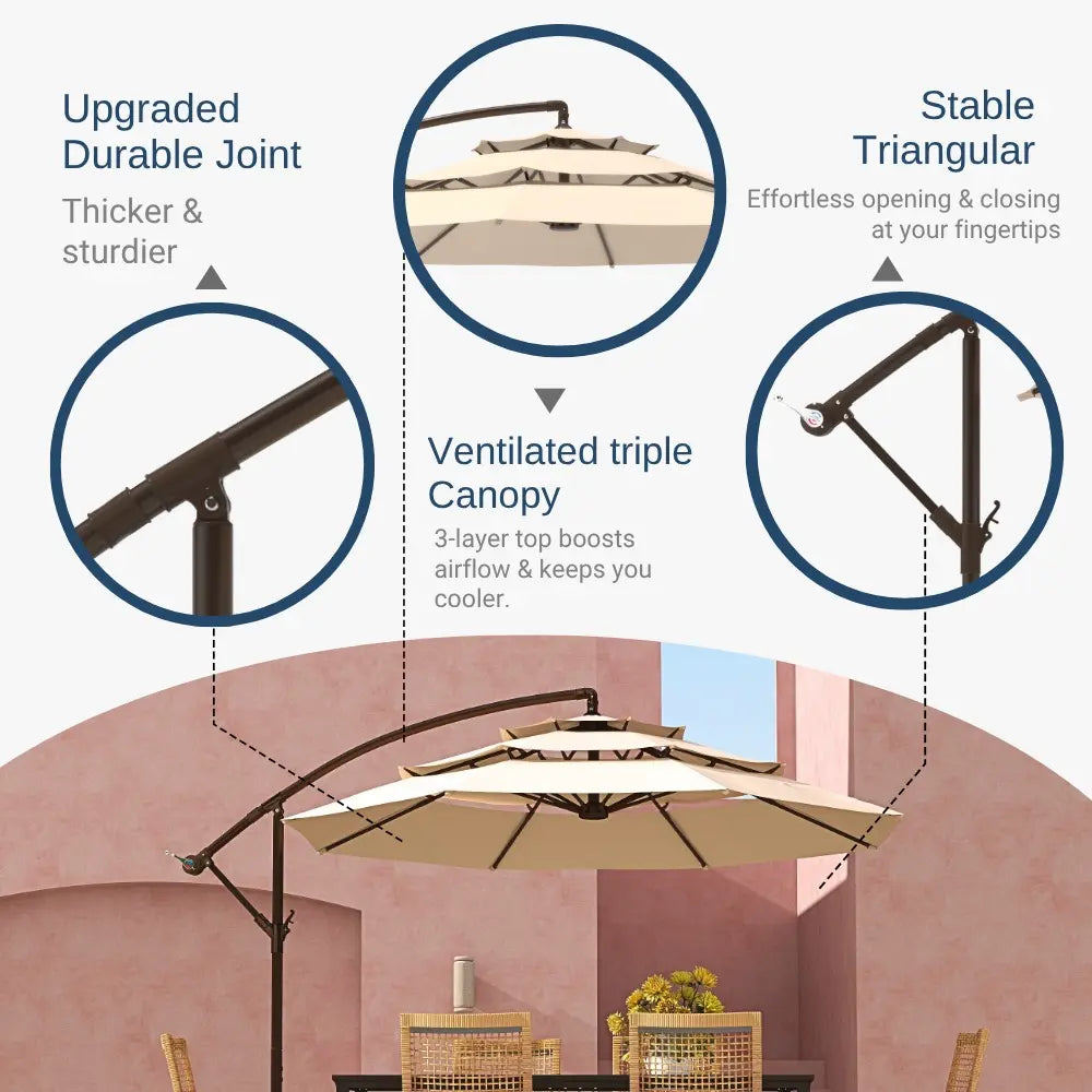 patio kingdom 3tier banana umbrella