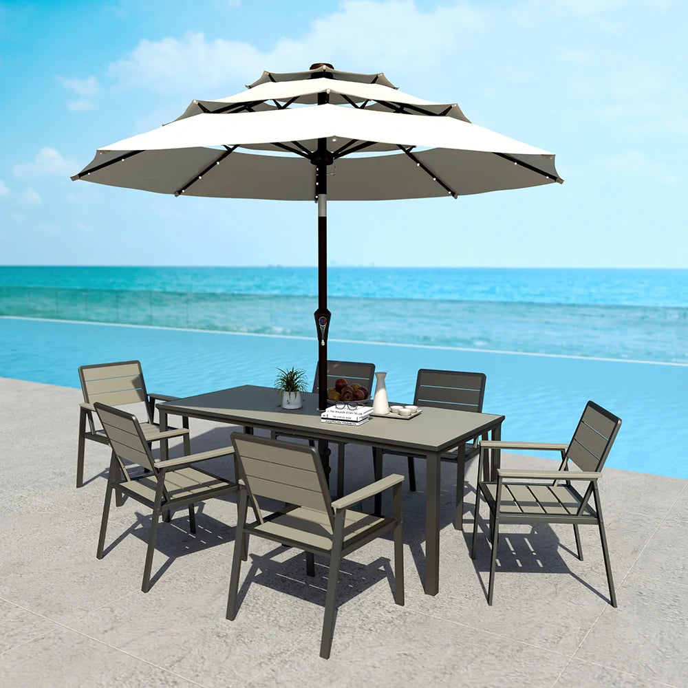 7 Piece Metal Frame Dining Set