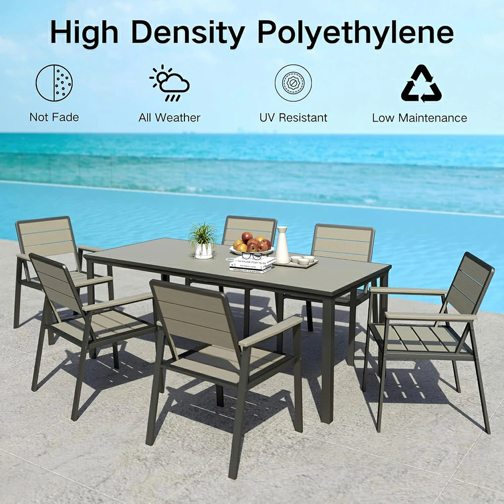 7 Piece Metal Frame Dining Set