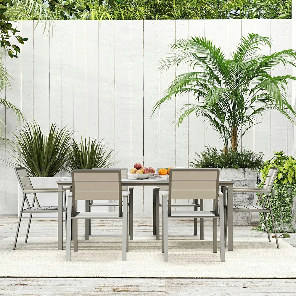 7 Piece Metal Frame Dining Set