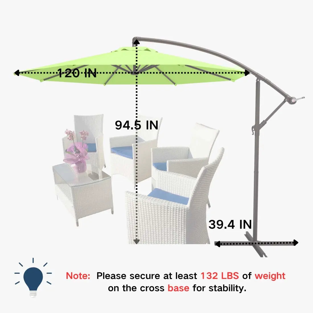 patio kingdom Offset Hanging Umbrella