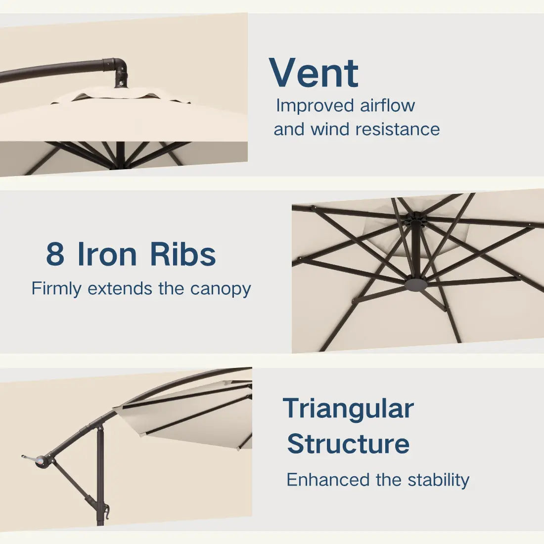 patio kingdom Offset Hanging Umbrella