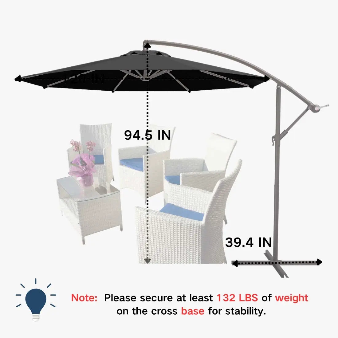 patio kingdom Offset Hanging Umbrella