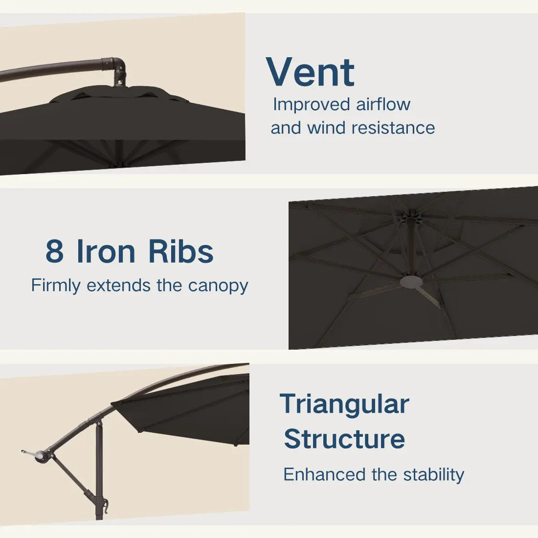 patio kingdom Offset Hanging Umbrella