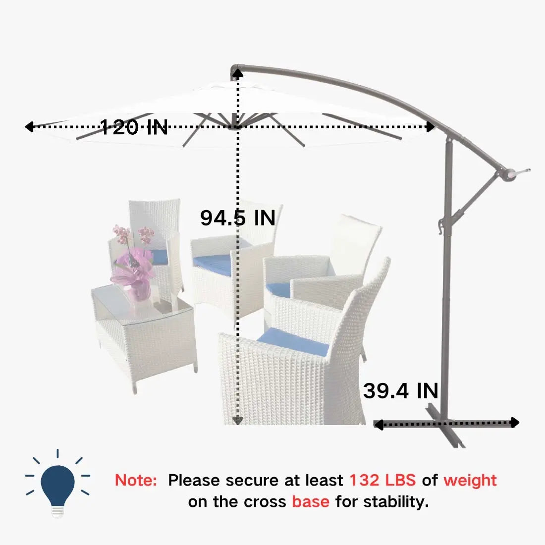 patio kingdom Offset Hanging Umbrella