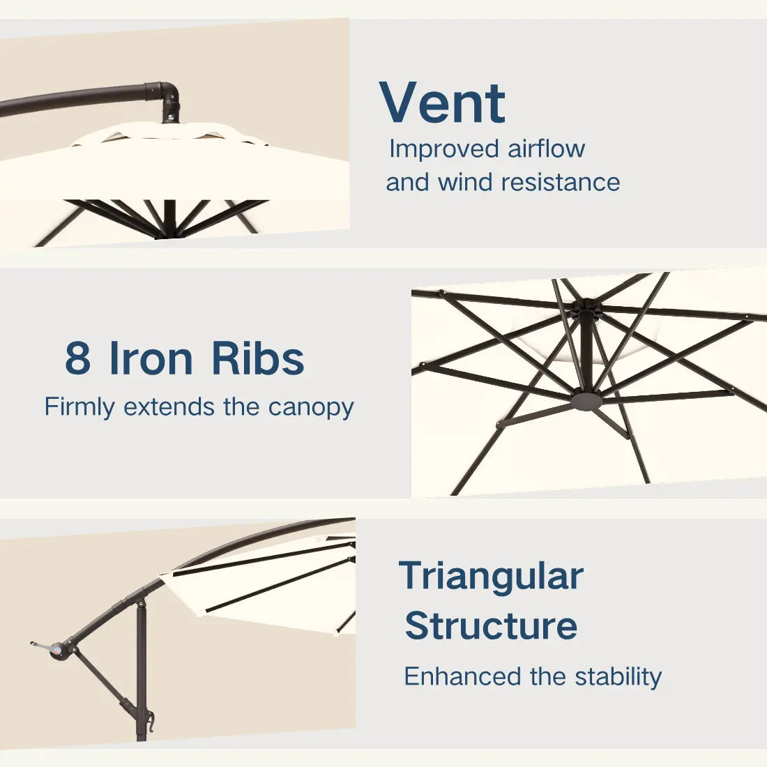 patio kingdom Offset Hanging Umbrella