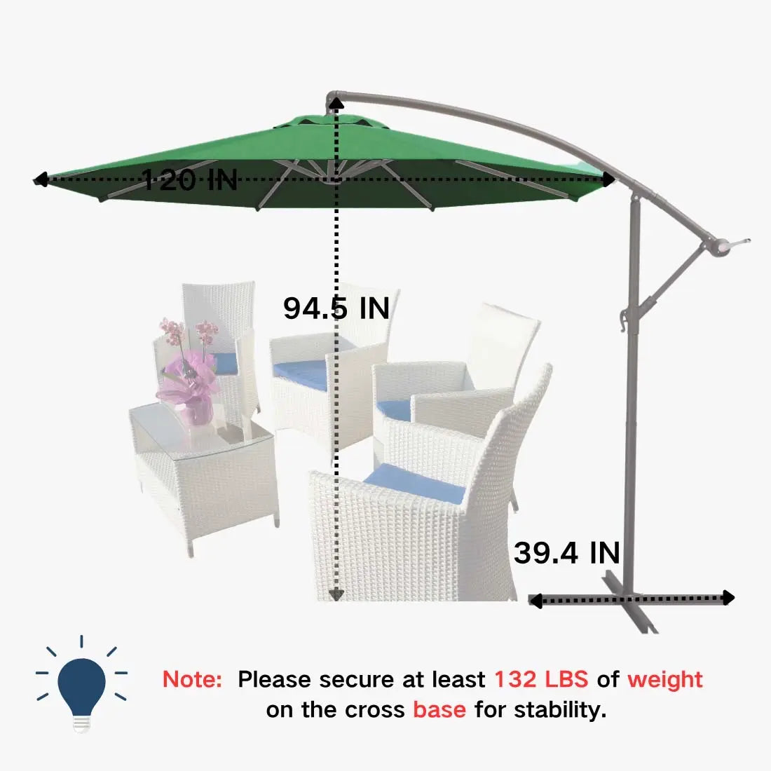 patio kingdom Offset Hanging Umbrella