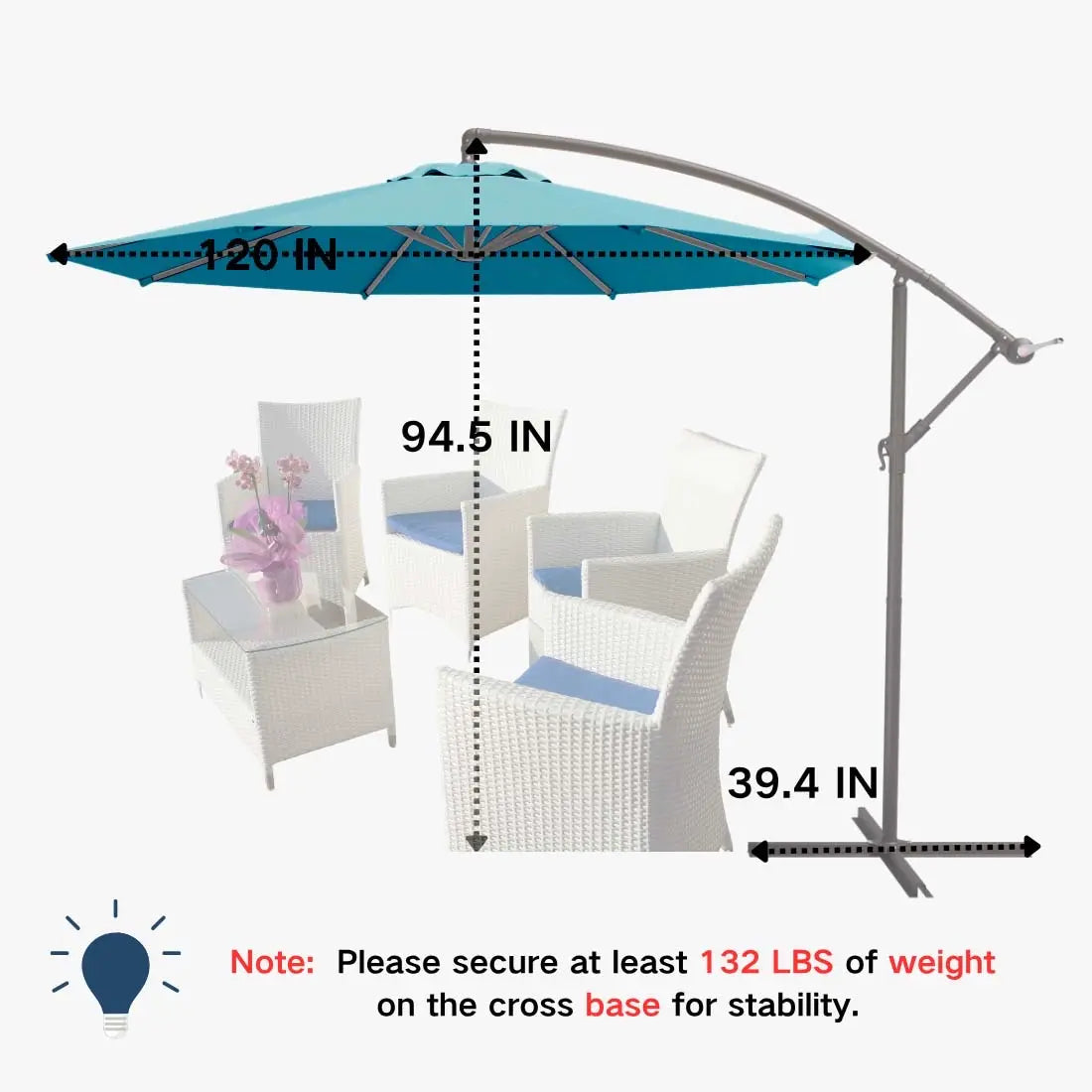 patio kingdom Offset Hanging Umbrella