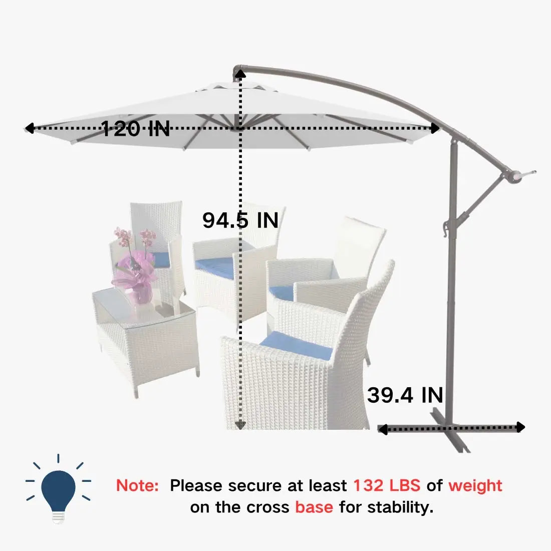 patio kingdom Offset Hanging Umbrella