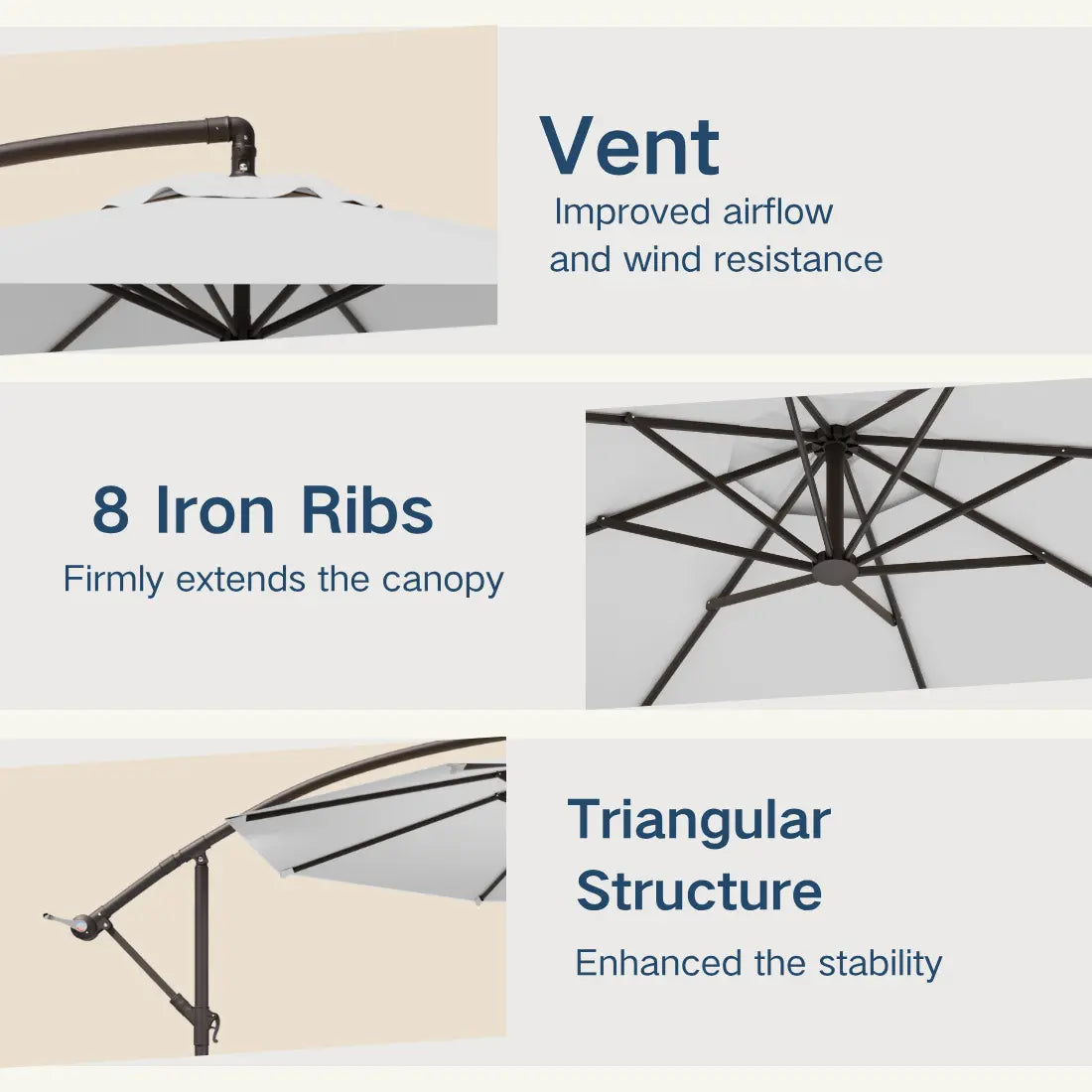 patio kingdom Offset Hanging Umbrella