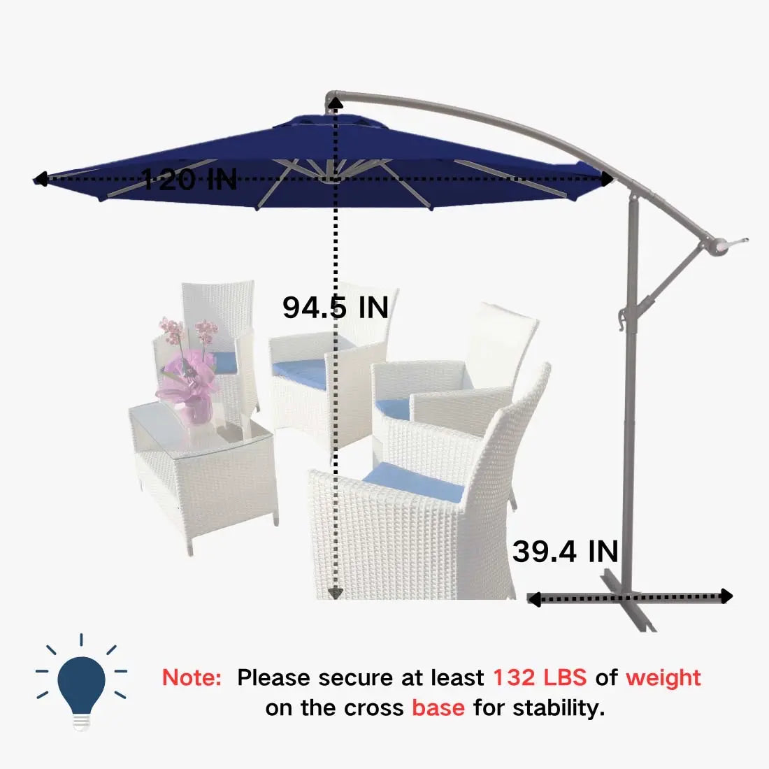 patio kingdom Offset Hanging Umbrella
