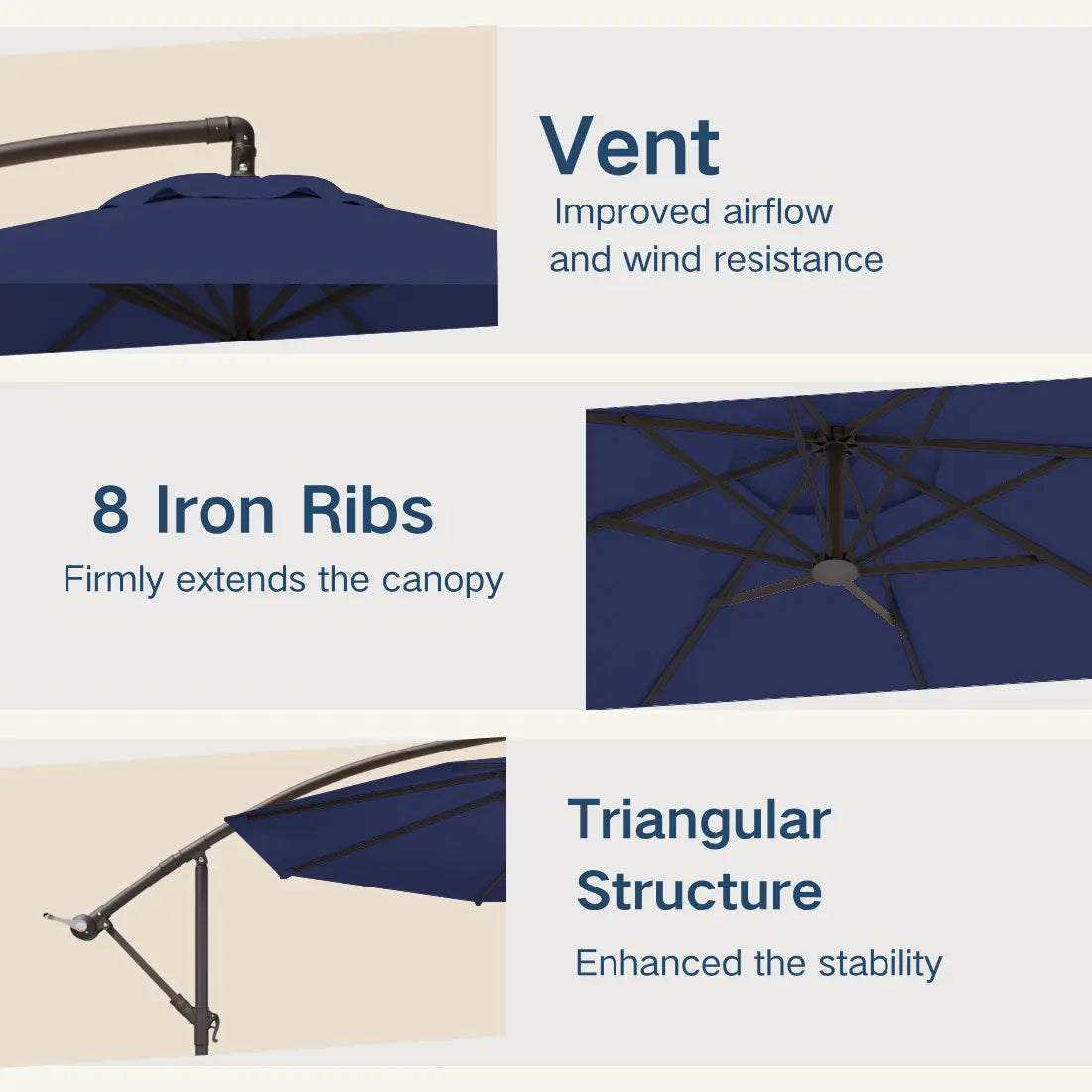 patio kingdom Offset Hanging Umbrella