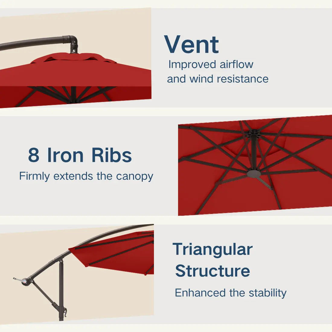 patio kingdom Offset Hanging Umbrella