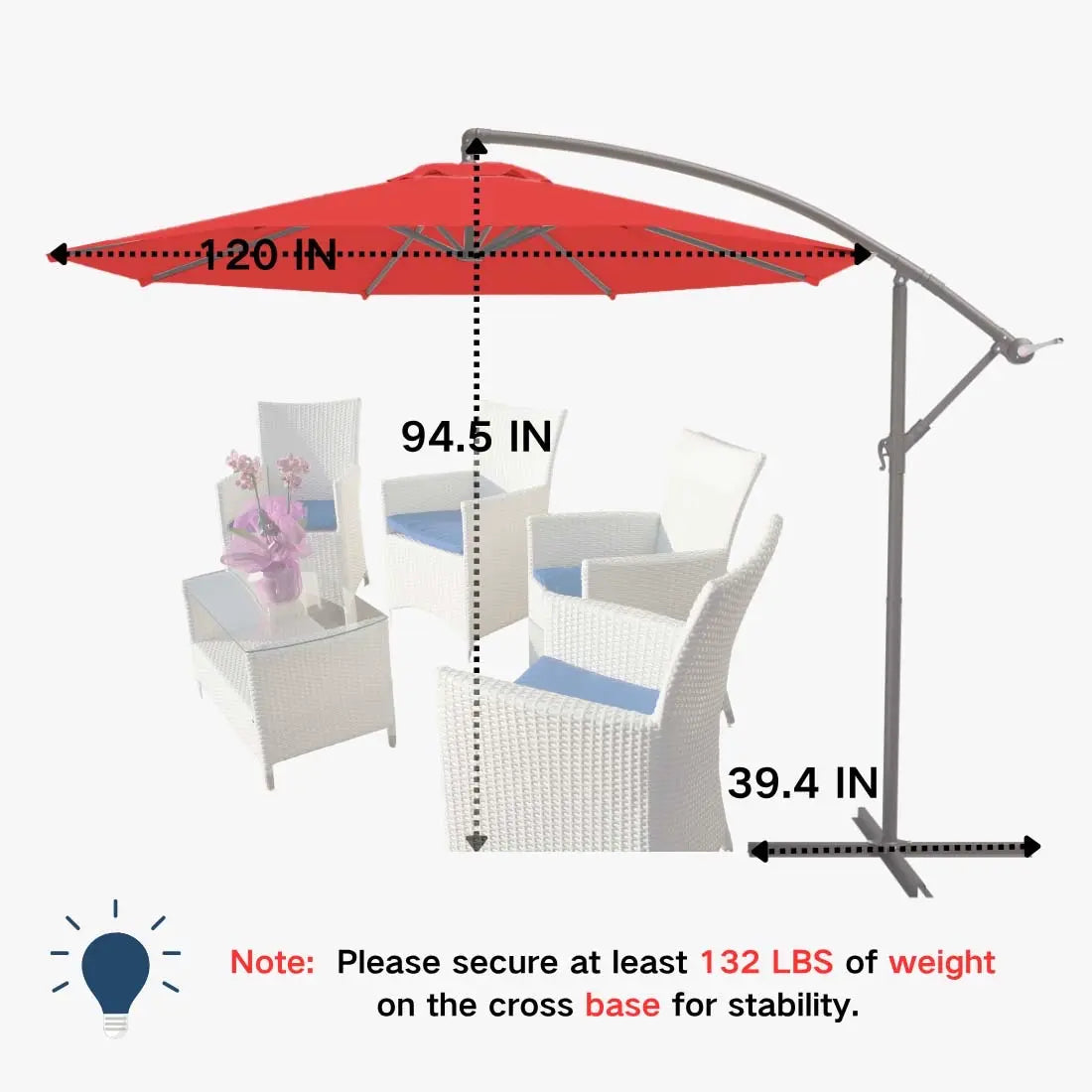patio kingdom Offset Hanging Umbrella