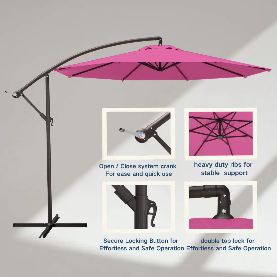 patio kingdom Offset Hanging Umbrella