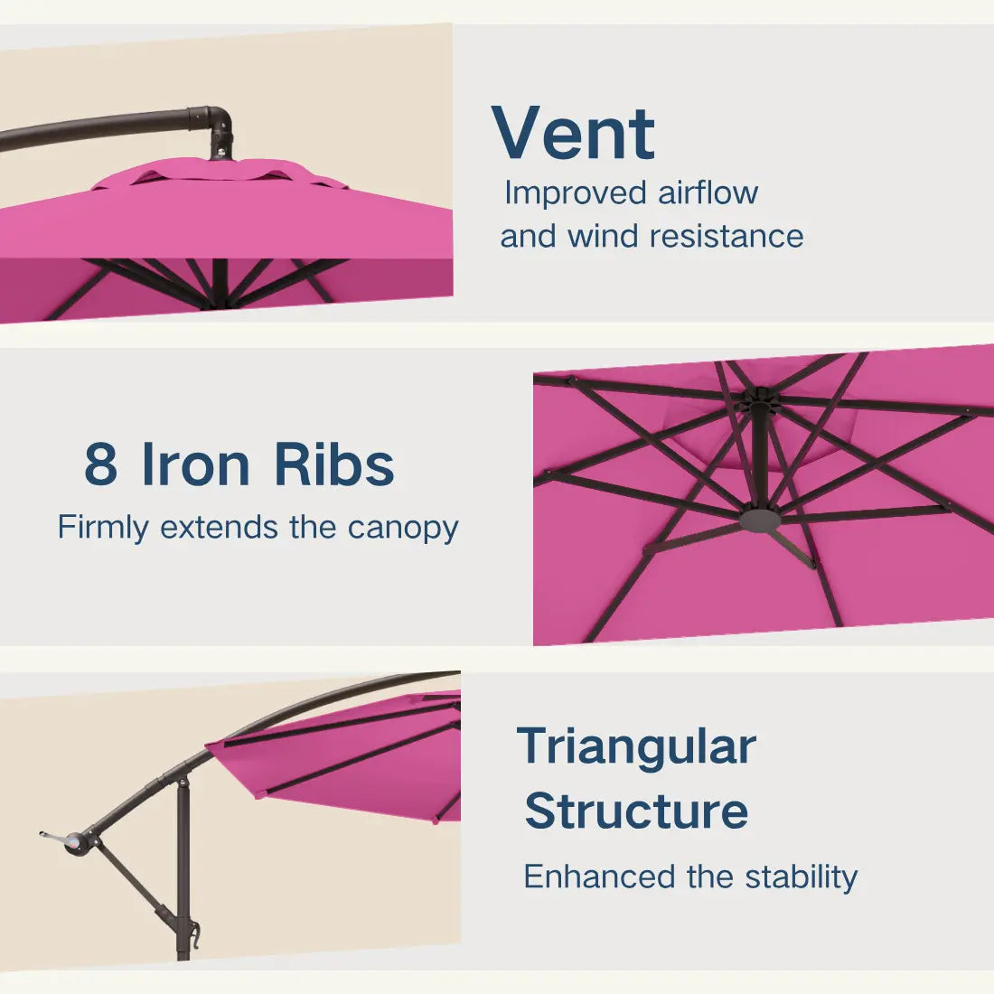 patio kingdom Offset Hanging Umbrella