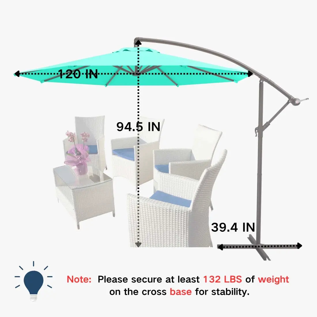 patio kingdom Offset Hanging Umbrella
