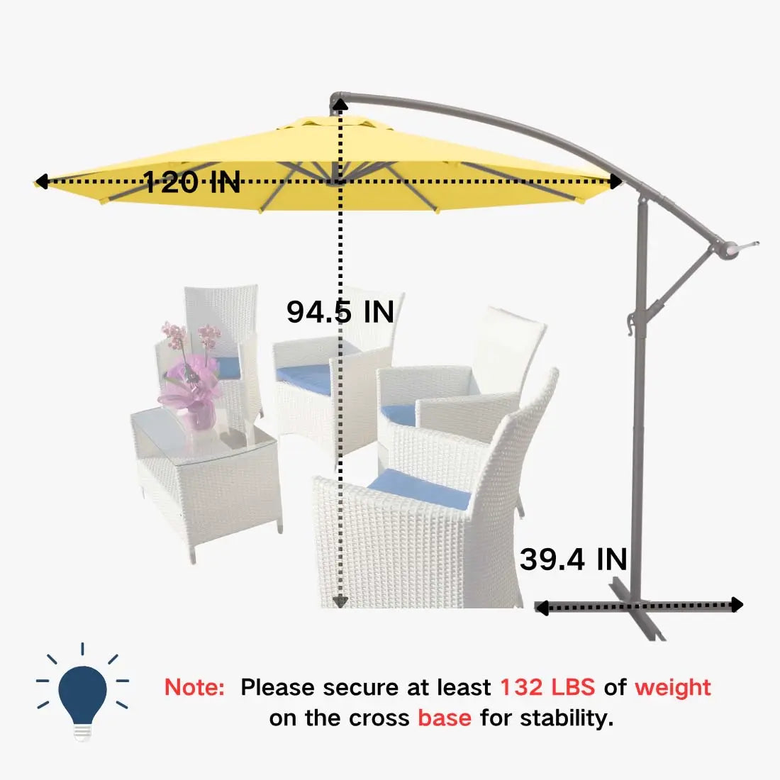 patio kingdom Offset Hanging Umbrella