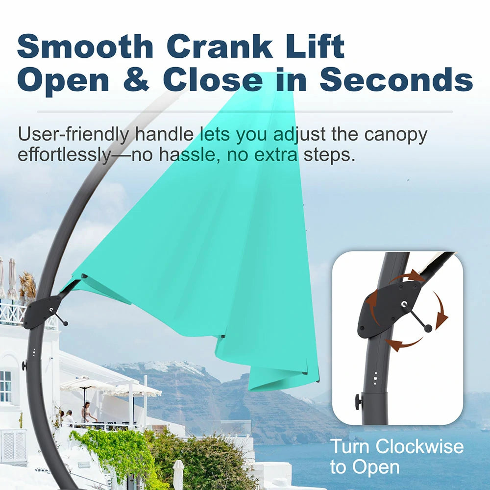 Patio Kingdom cantilever umbrella#color_turquoise-blue