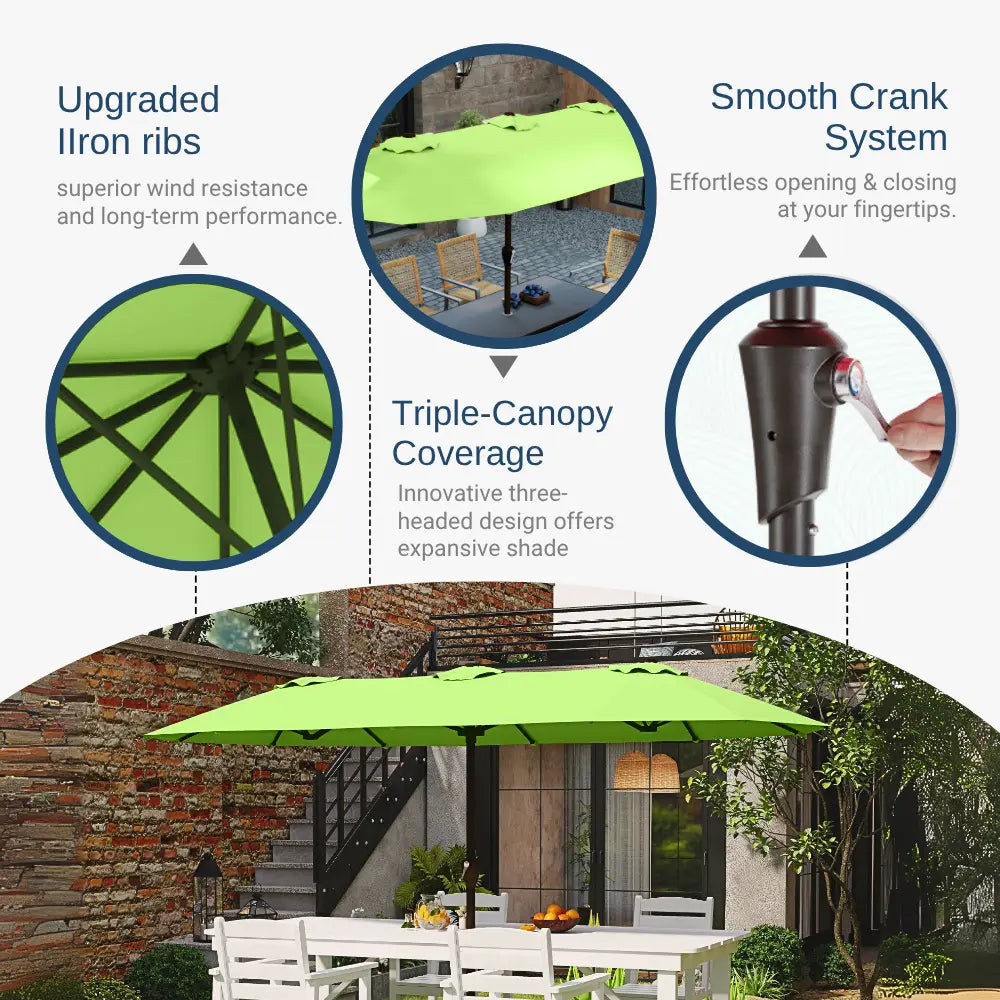 patio kingdom double sided iron patio umbrella