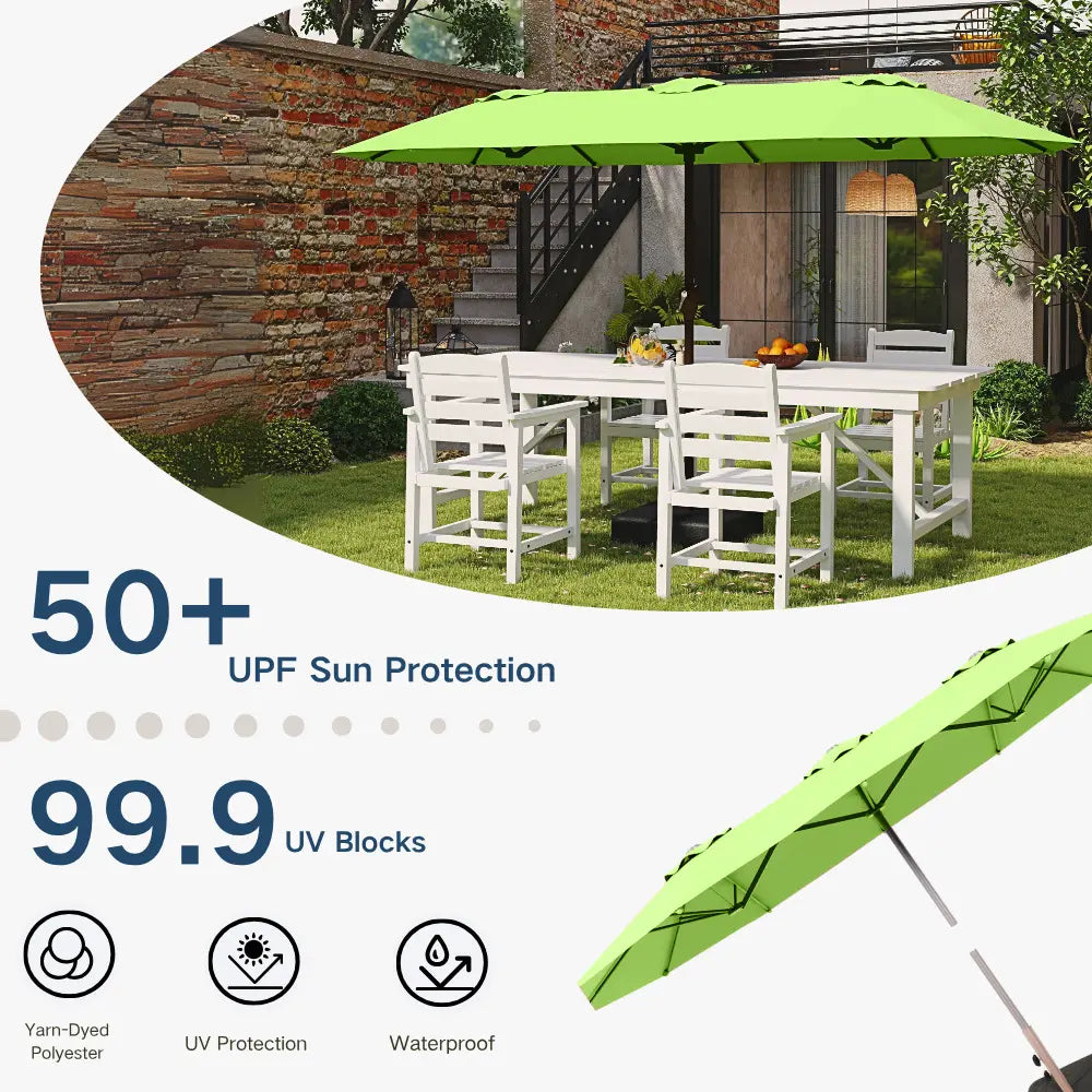 patio kingdom double sided iron patio umbrella