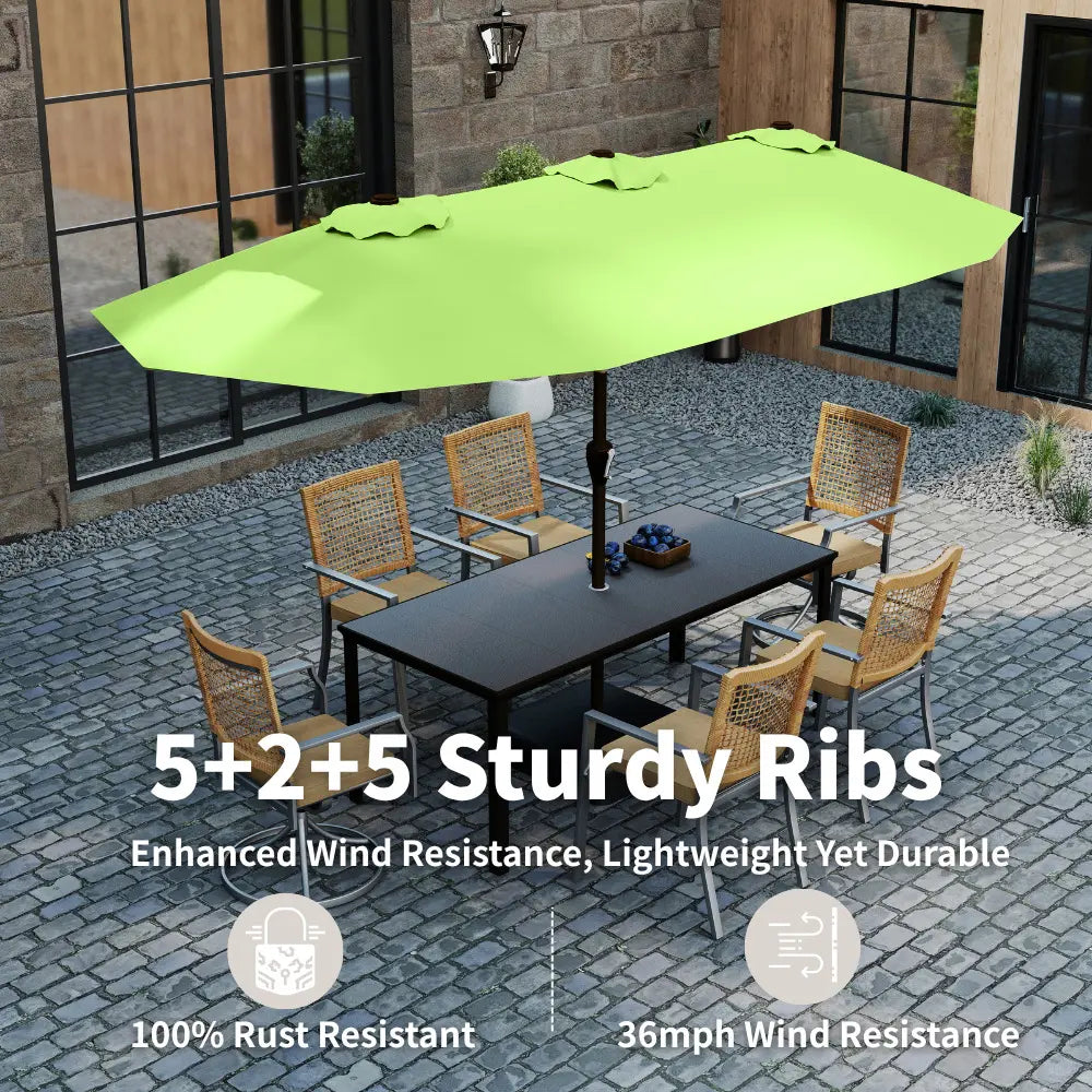 patio kingdom double sided iron patio umbrella