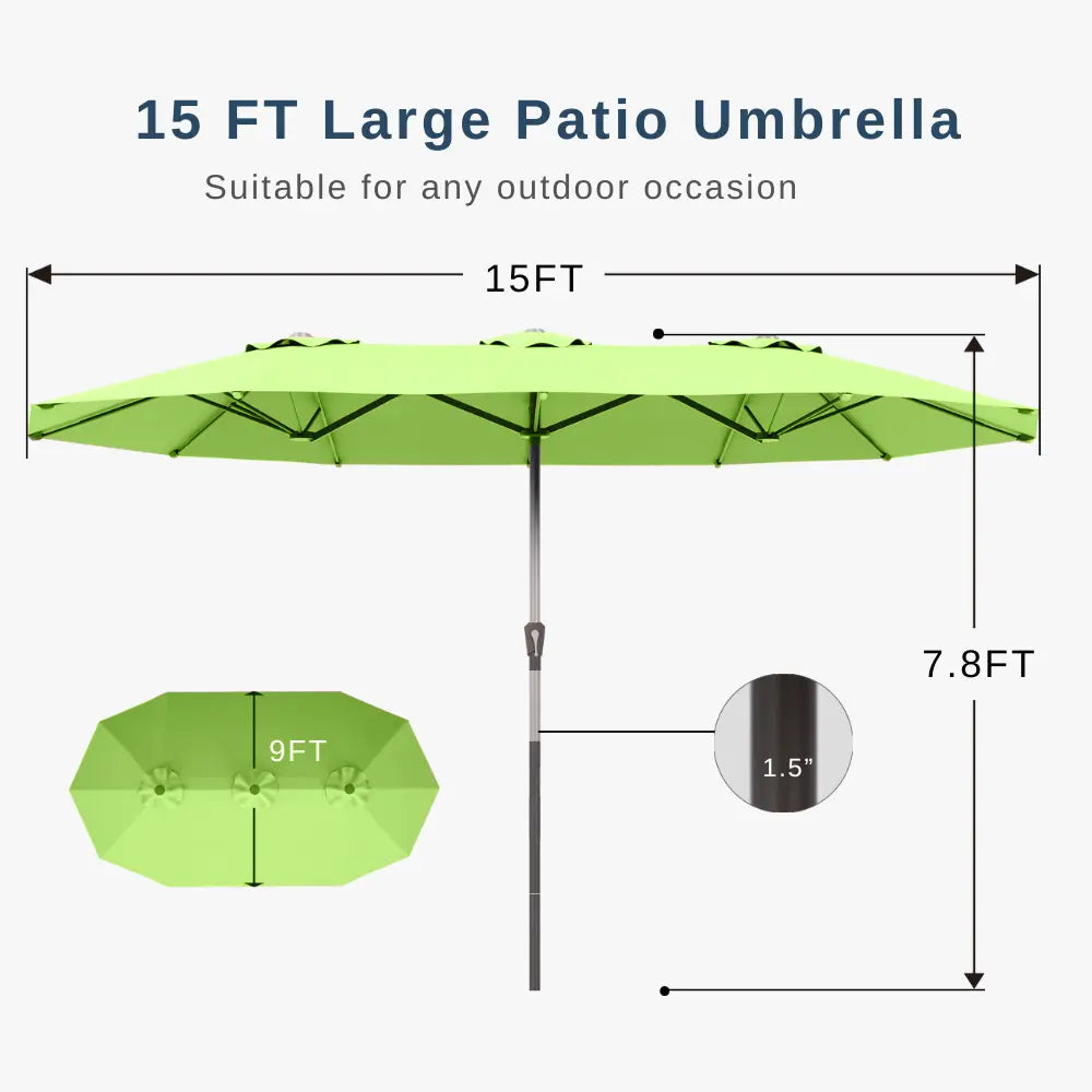 patio kingdom double sided iron patio umbrella
