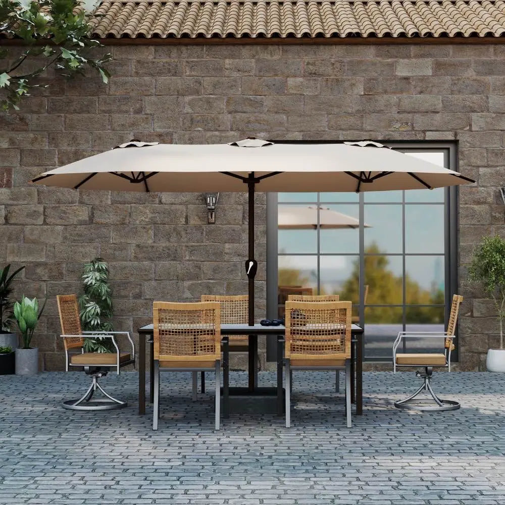 patio kingdom double sided iron patio umbrella