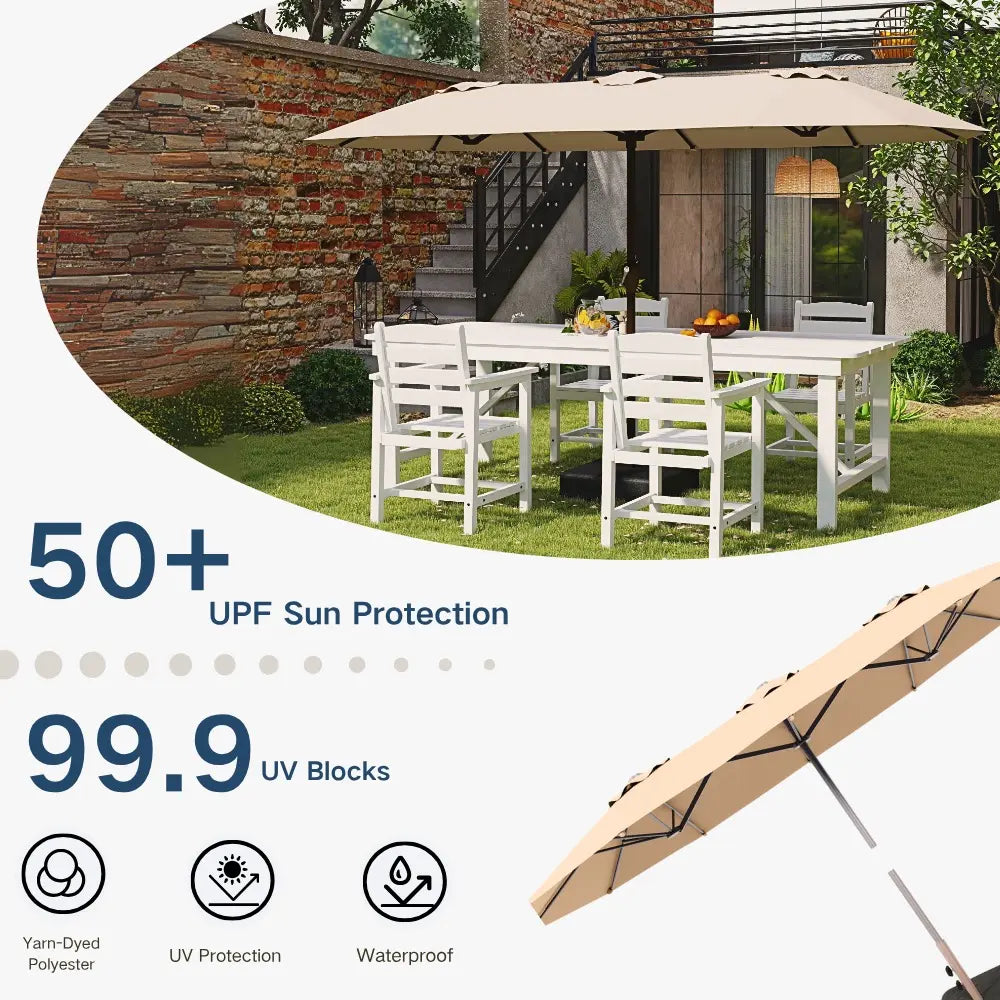 patio kingdom double sided iron patio umbrella
