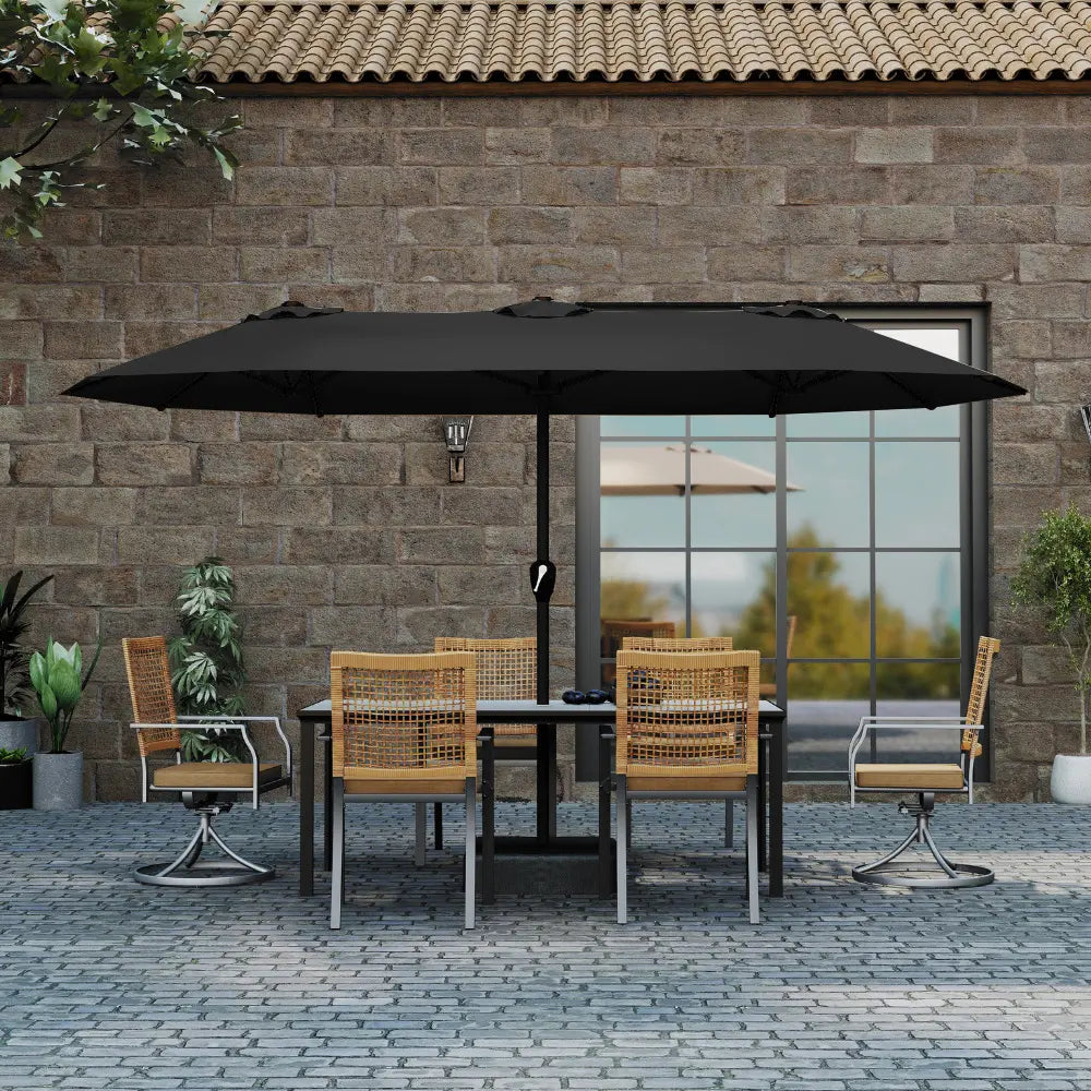 patio kingdom double sided iron patio umbrella