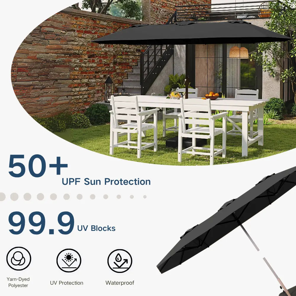 patio kingdom double sided iron patio umbrella