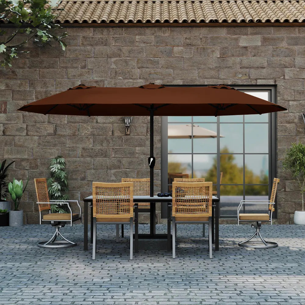 patio kingdom double sided iron patio umbrella