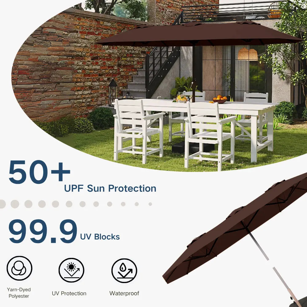 patio kingdom double sided iron patio umbrella