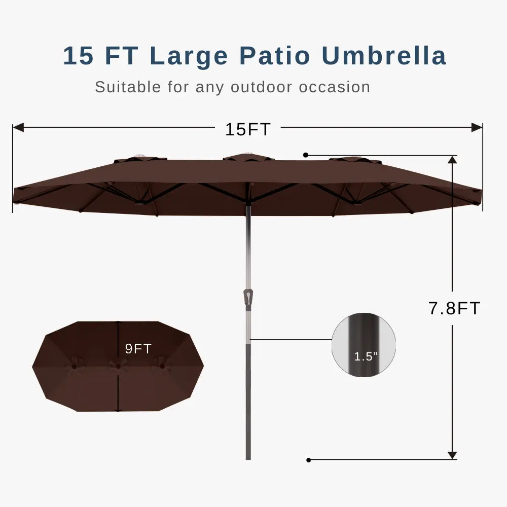 patio kingdom double sided iron patio umbrella