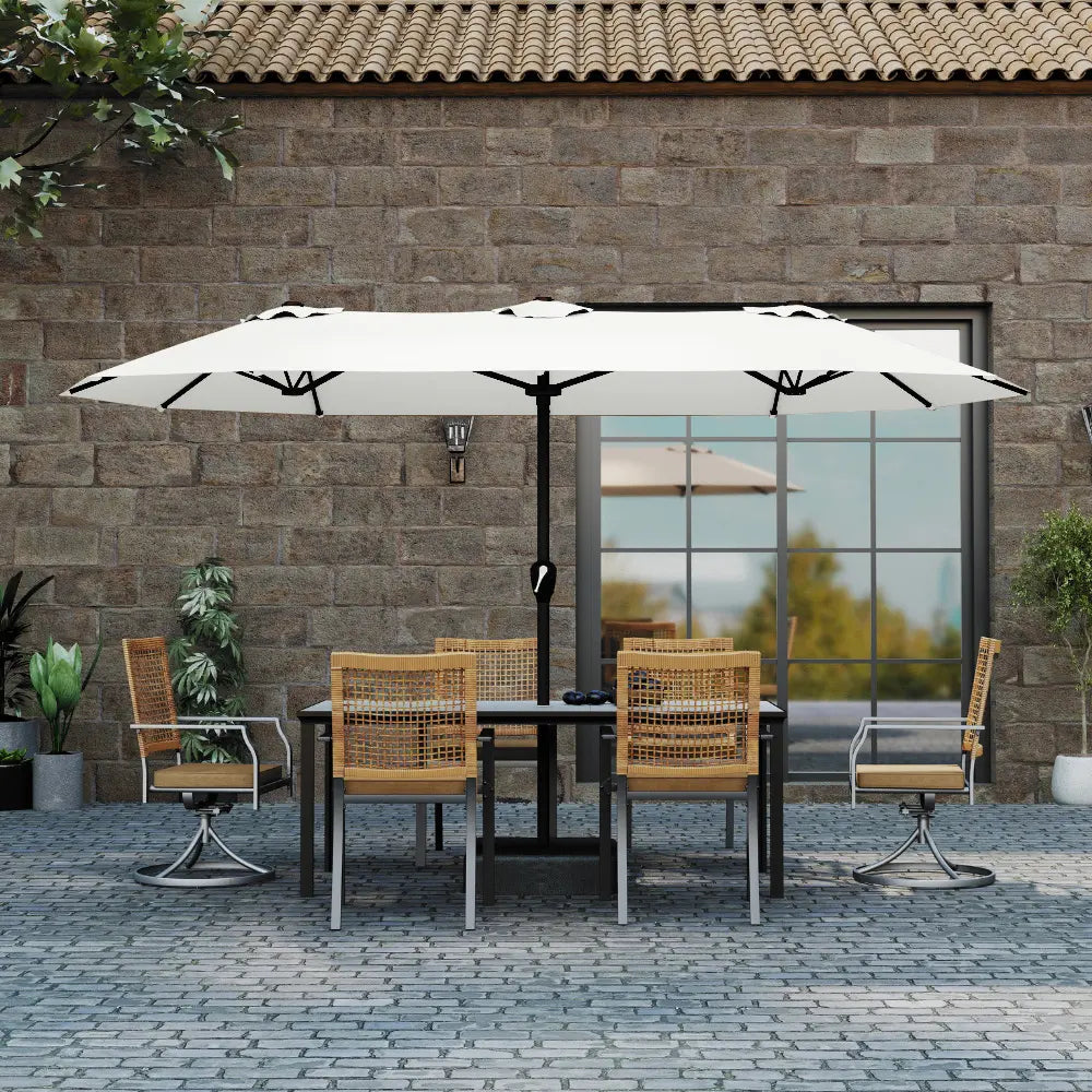 patio kingdom double sided iron patio umbrella