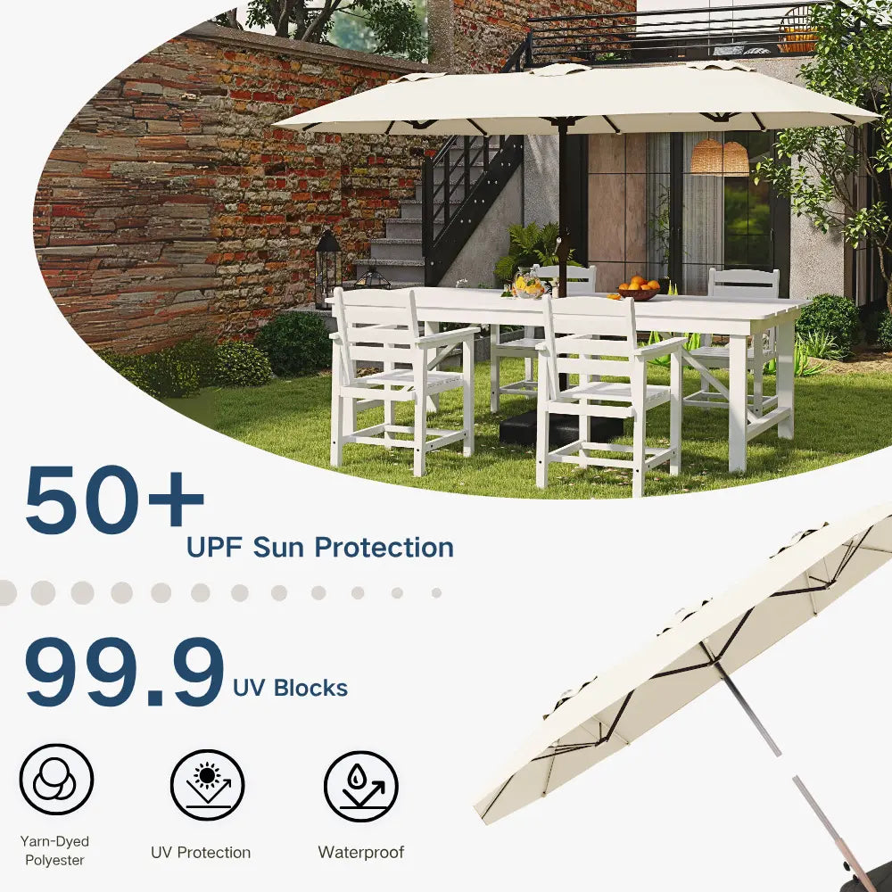 patio kingdom double sided iron patio umbrella