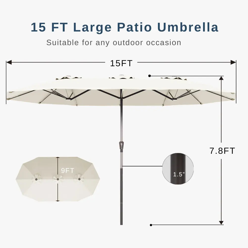 patio kingdom double sided iron patio umbrella