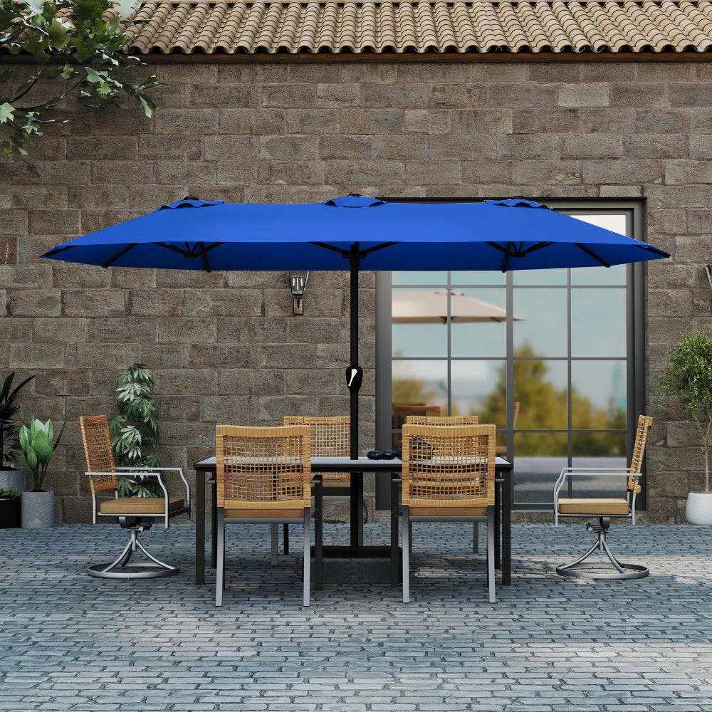 patio kingdom double sided iron patio umbrella