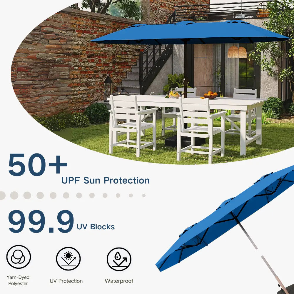 patio kingdom double sided iron patio umbrella