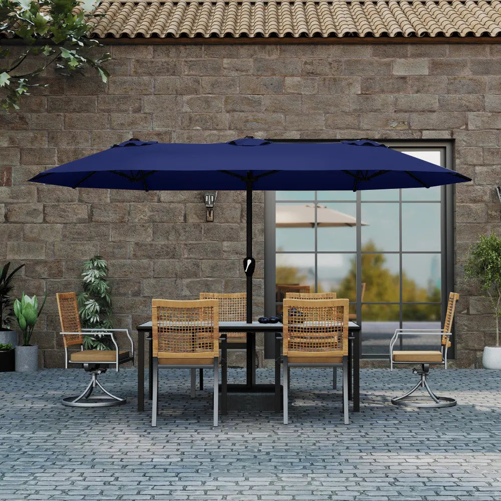 patio kingdom double sided iron patio umbrella