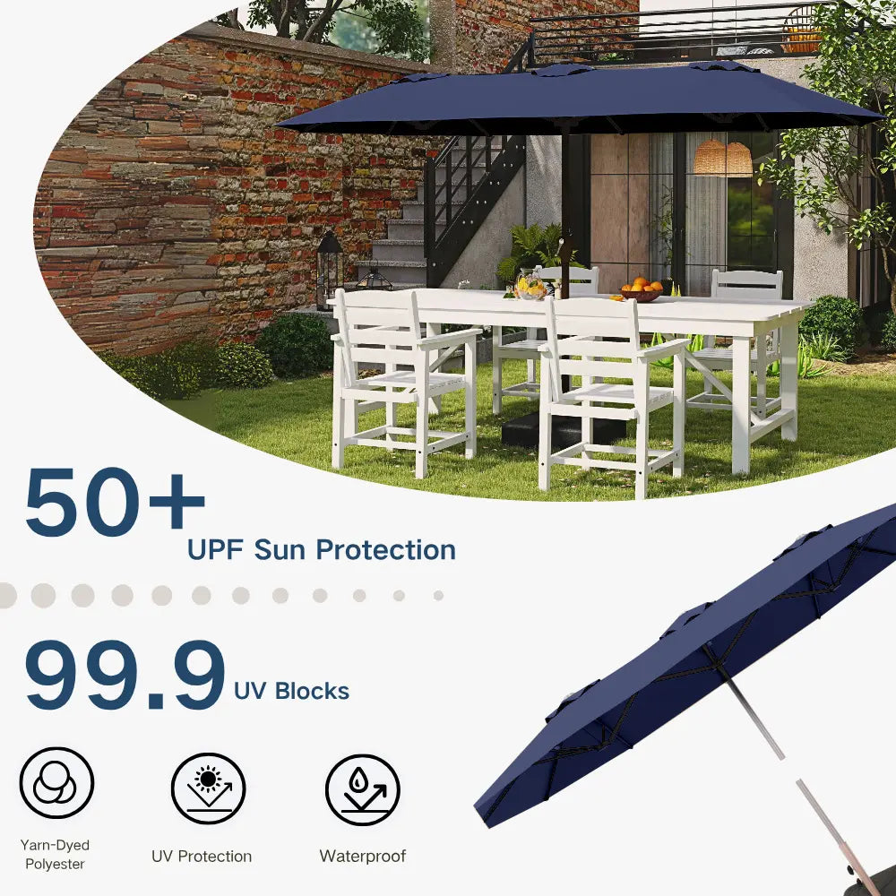 patio kingdom double sided iron patio umbrella